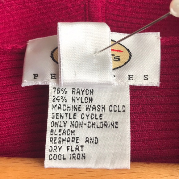 Vintage Talbots Hot Pink Wrap Tie Front Cardigan Sweater Top Medium Petite - Picture 8 of 8